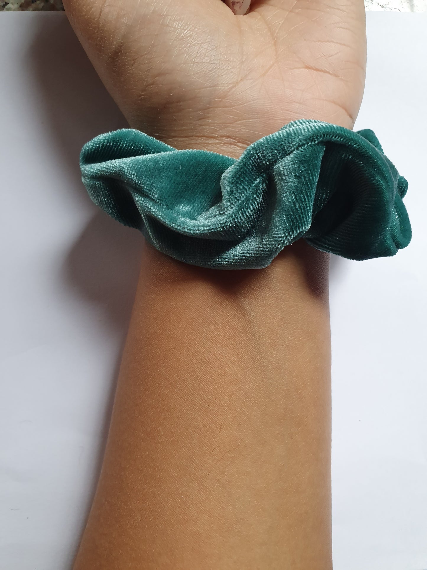 Green Velvet Hair Scrunchie - The Beauty Regime - South African K Beauty and skincare online store!