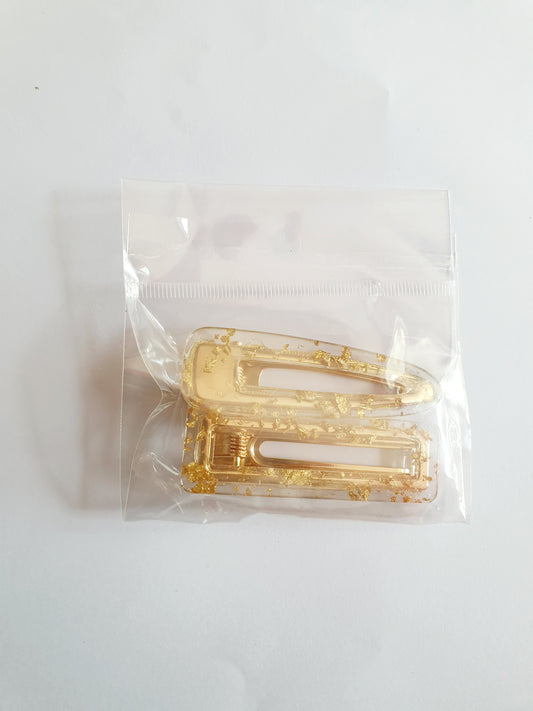 Gold speckled hair clip pack of 2 - The Beauty Regime - South African K Beauty and skincare online store!